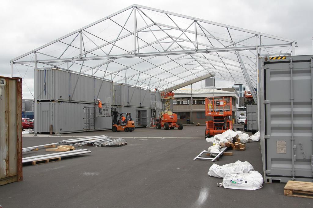 Emirates Team NZ's new base under construction in mid-November © Richard Gladwell www.photosport.co.nz